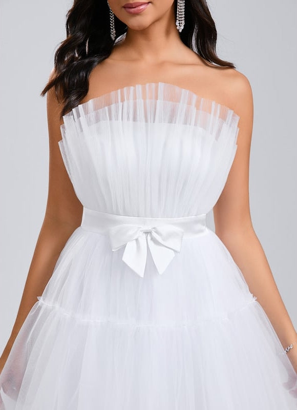 Robe De Bal Nuageuse Blanche - gallery 5