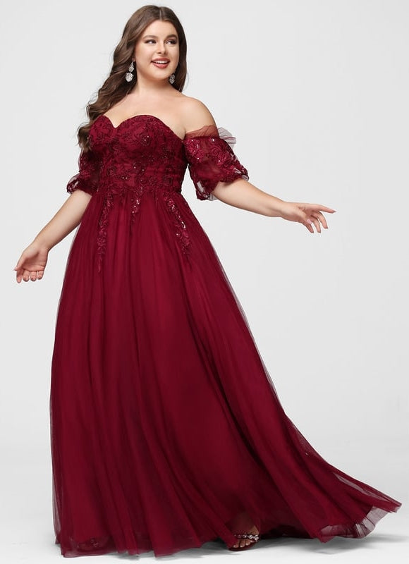 Robe De Bal Bordeaux Éthérée - gallery 9
