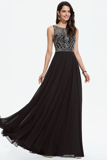 Robe De Bal Chiffon Noir - gallery 3
