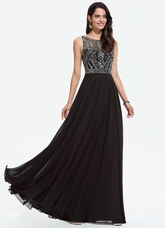Robe De Bal Chiffon Noir - gallery 3