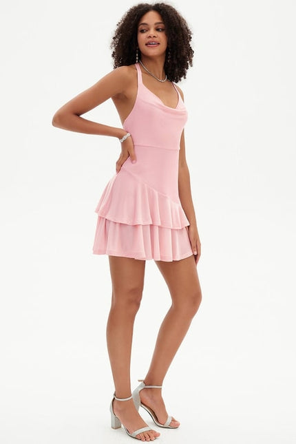 Robe De Bal Courte À Volants - gallery 2