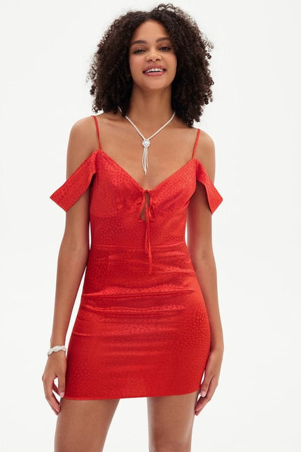 Robe De Bal Satin Rouge Glamour