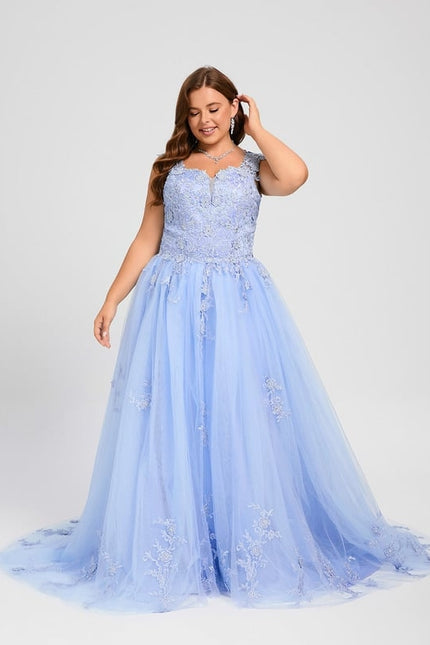 Robe De Bal Tulle Bleu Ciel - gallery 8