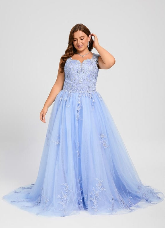 Robe De Bal Tulle Bleu Ciel - gallery 8