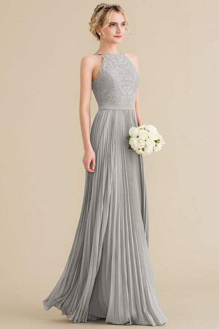 Robe De Bal Plissée Grise - gallery 2