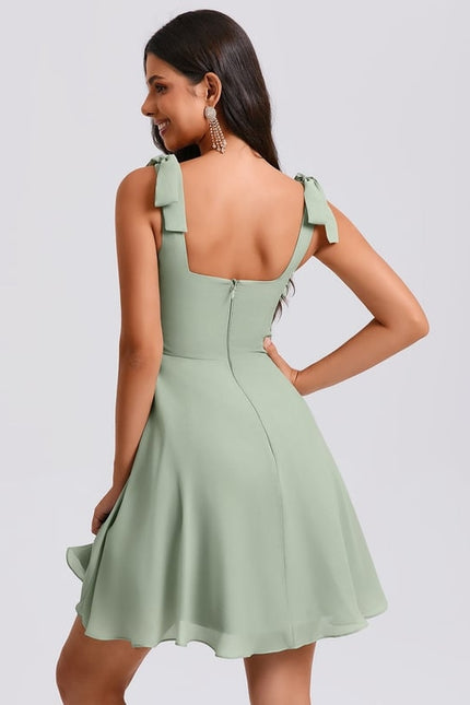 Robe De Bal Mousseline Verte - gallery 3