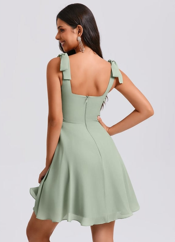 Robe De Bal Mousseline Verte - gallery 3