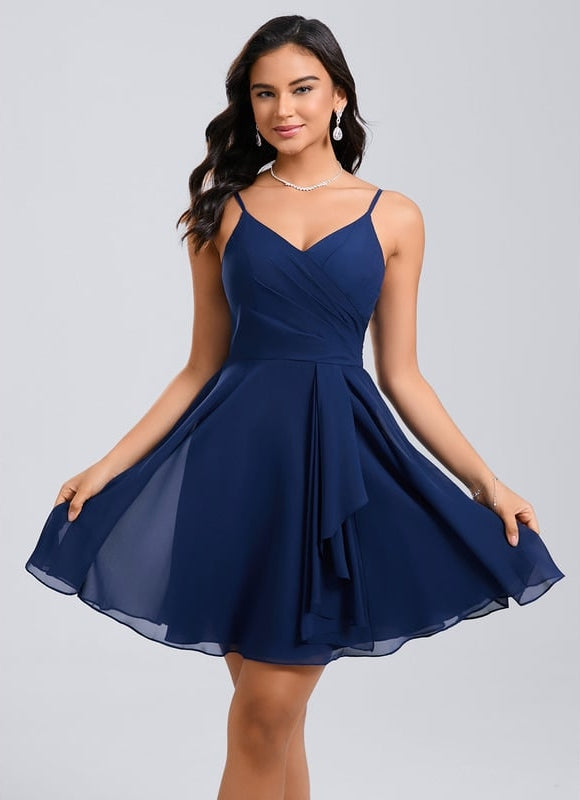 Robe De Bal Col V Marine - gallery 2