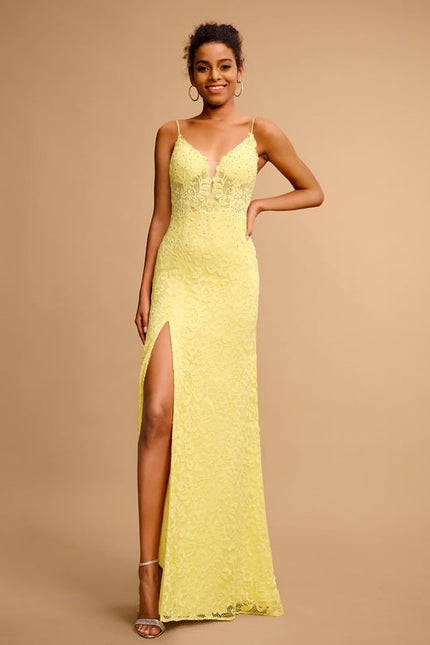 Robe De Bal Jaune Floral