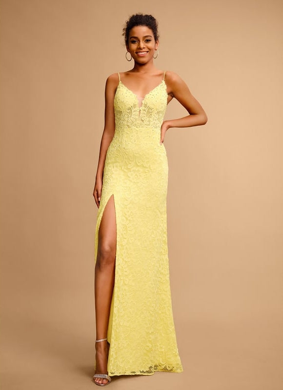 Robe De Bal Jaune Floral