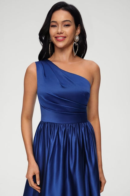 Robe De Bal Satin Royal Asymétrique - gallery 4
