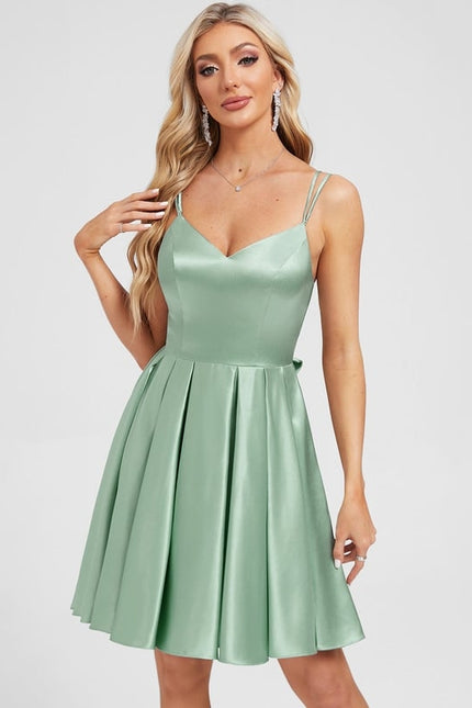 Robe De Bal Satin Vert Pastel - gallery 3