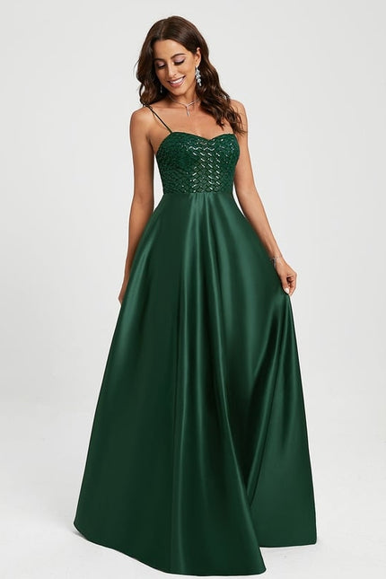 Robe De Bal Satin Émeraude Luxe - gallery 1