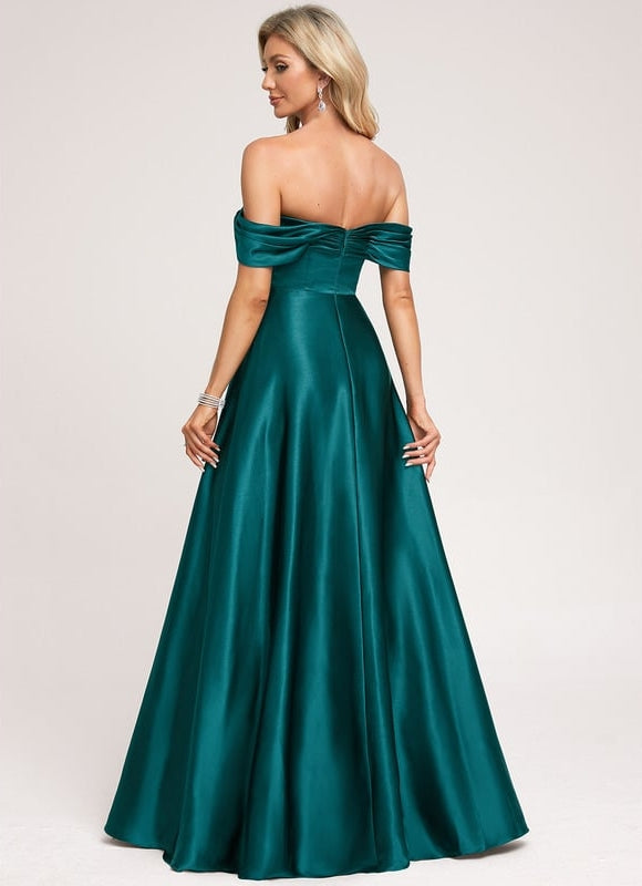 Robe De Bal Soirée Satin Émeraude - gallery 2
