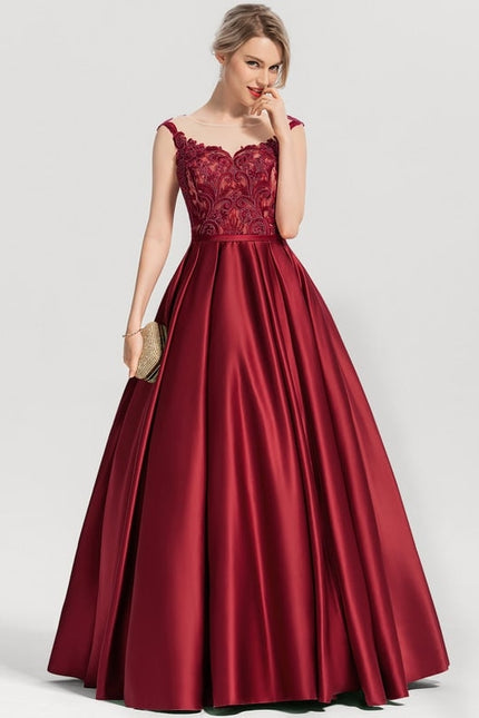 Robe De Bal Éblouissante Bordeaux