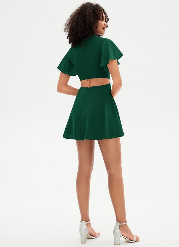 Robe De Bal Verte Fluide - gallery 1