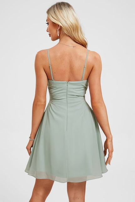 Robe De Bal Cocktail Mousseline - gallery 1