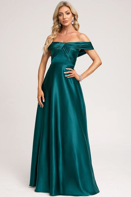 Robe De Bal Soirée Satin Émeraude - gallery 1