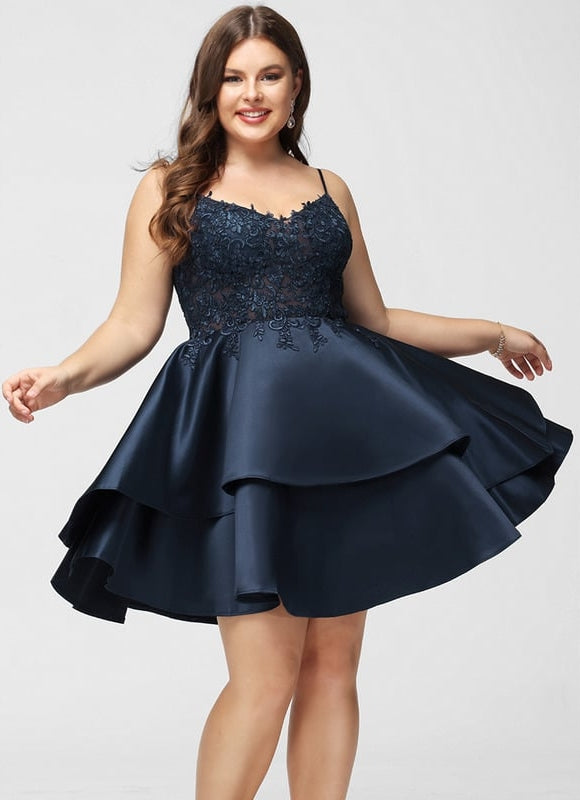 Robe De Bal Satinée Courte - gallery 7