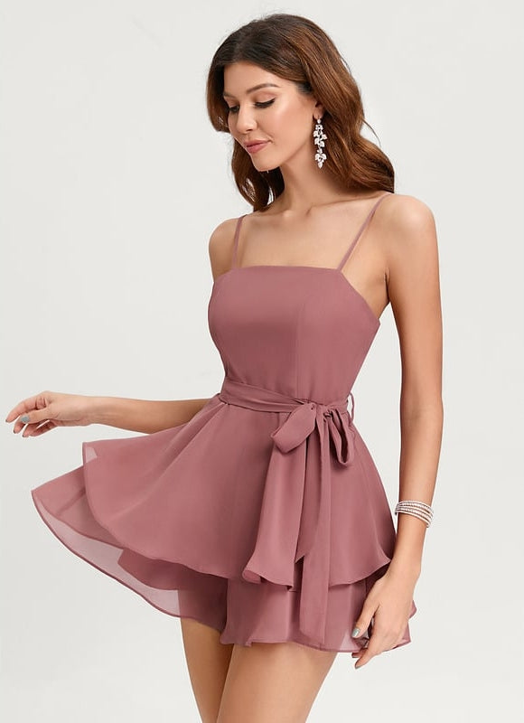 Robe De Bal Combinaison Chic En Mousseline - gallery 5