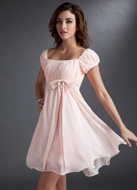 Robe De Bal Mousseline Pêche - gallery 2