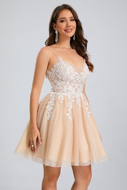 Robe De Bal Courte Tulle Brodée - gallery 2