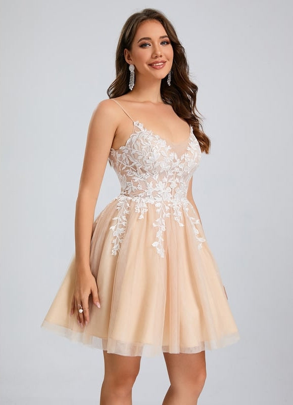 Robe De Bal Courte Tulle Brodée - gallery 2
