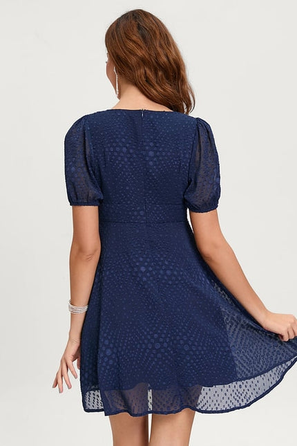 Robe De Bal Col V Marine - gallery 7