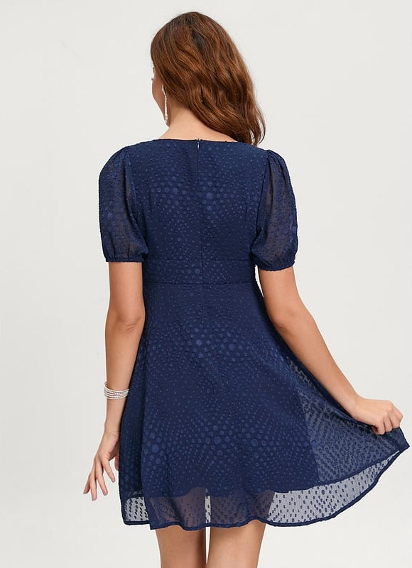 Robe De Bal Col V Marine - gallery 7