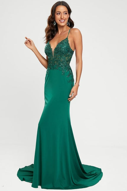 Robe De Bal Émeraude Glamour - gallery 1