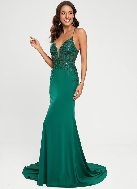 Robe De Bal Émeraude Glamour - gallery 1