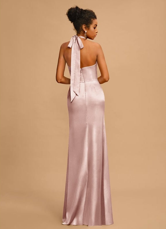 Robe De Bal Longue Satinée Rose - gallery 3