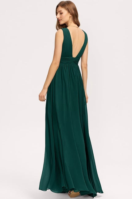 Robe De Bal Longue Fluide Bleu - gallery 7