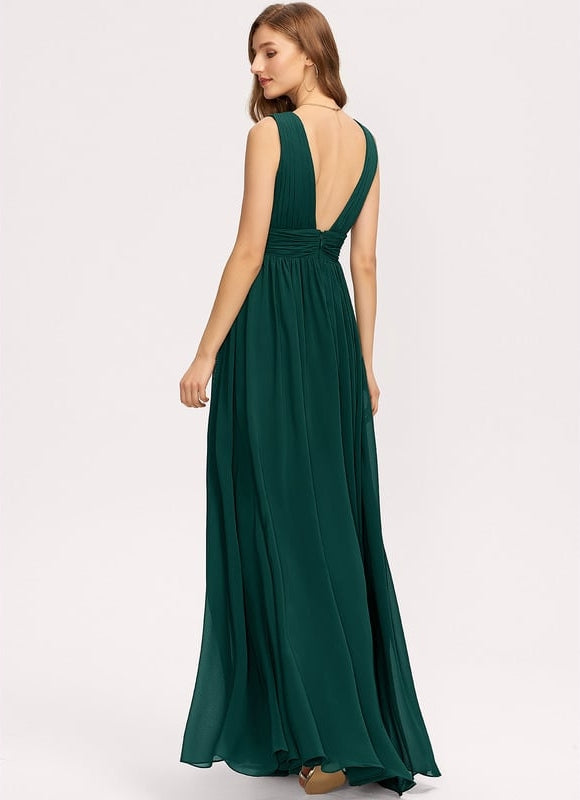 Robe De Bal Longue Fluide Bleu - gallery 7