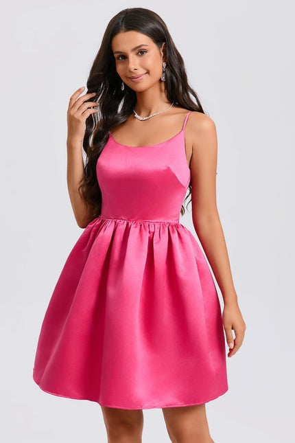 Robe De Bal Satin Fuchsia - gallery 3