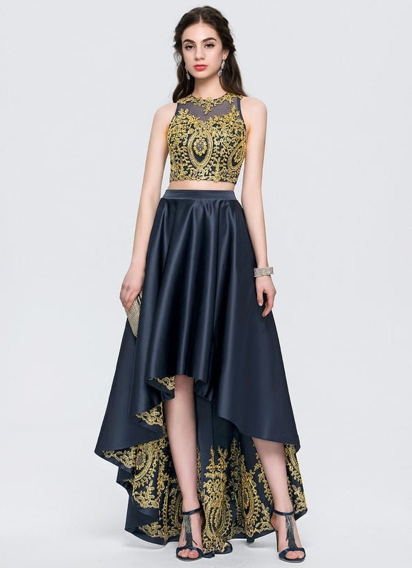 Robe De Bal Asymétrique Dorée - gallery 1