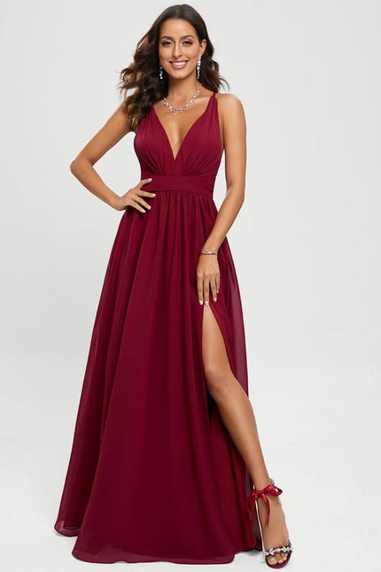 Robe De Bal Bordeaux Fluide