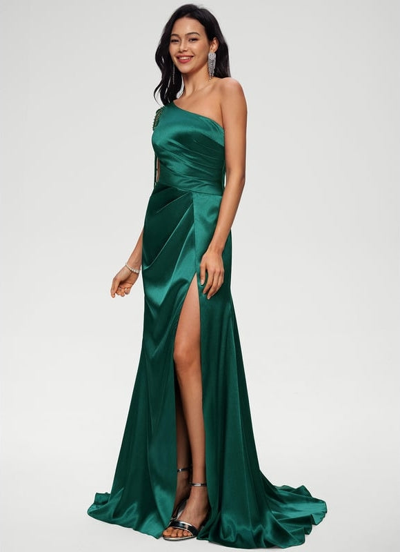 Robe De Bal Drapée Émeraude - gallery 3