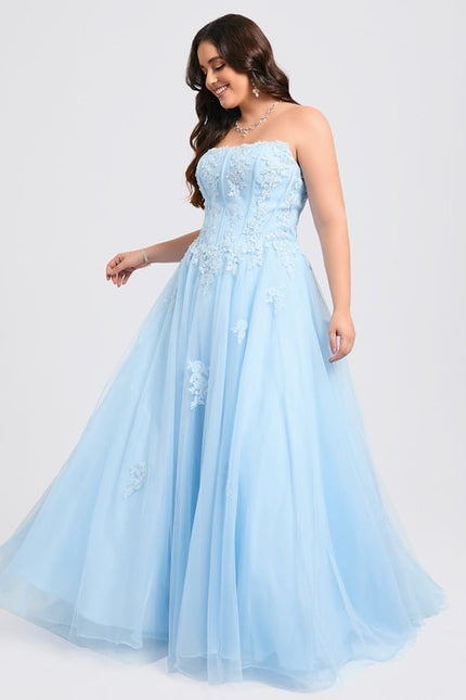 Robe De Bal Nuageuse Azur - gallery 7