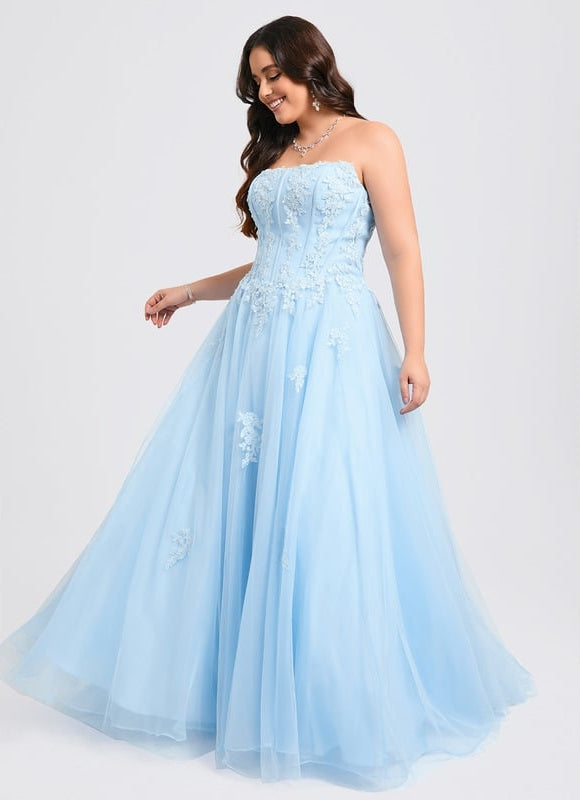 Robe De Bal Nuageuse Azur - gallery 7