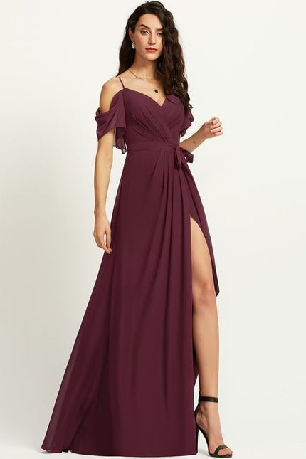 Robe De Bal Fluide Bordeaux - gallery 1