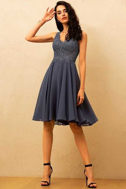 Robe De Bal Bleu Poudré Chic - gallery 5