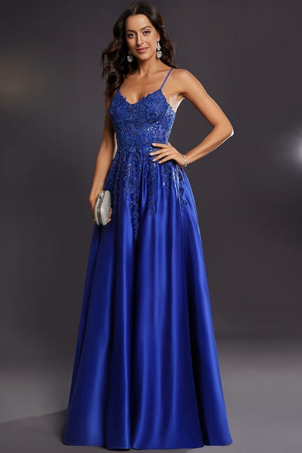 Robe De Bal Satin Bleu - gallery 6