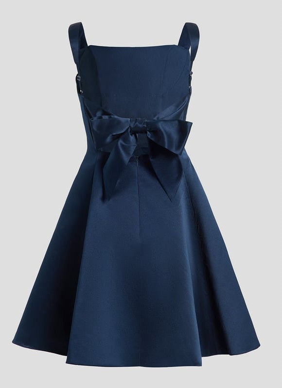 Robe De Bal Satin Marine Élégante - gallery 8