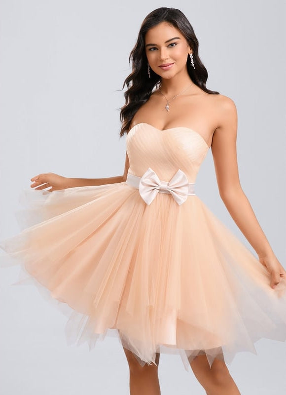 Robe De Bal Tulle Pêche - gallery 3