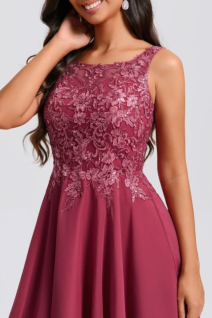 Robe De Bal Évasée Bordeaux - gallery 5