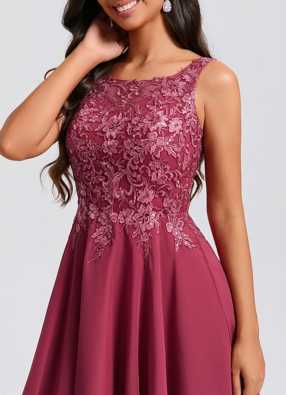 Robe De Bal Évasée Bordeaux - gallery 5