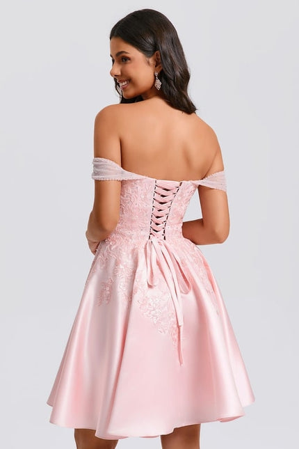 Robe De Bal Satin Rose - gallery 4