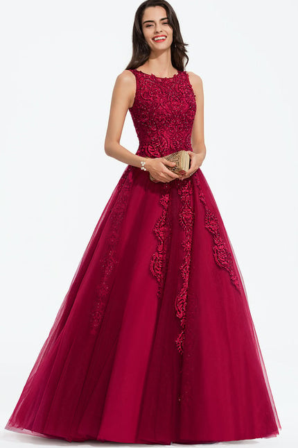 Robe De Bal Bordeaux Élégante - gallery 3