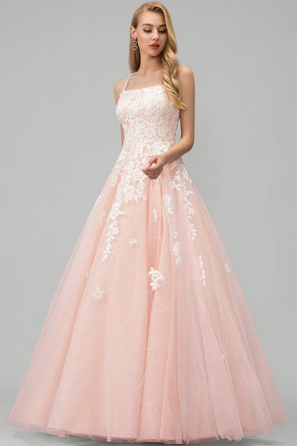 Robe De Bal Fleurie Rose - gallery 1